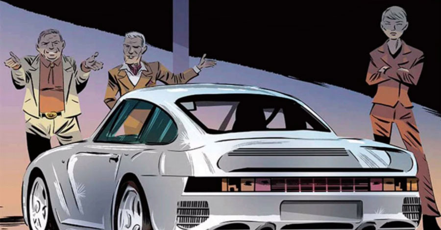 Victor Santos has drawn a spy comic for Porsche Club of America