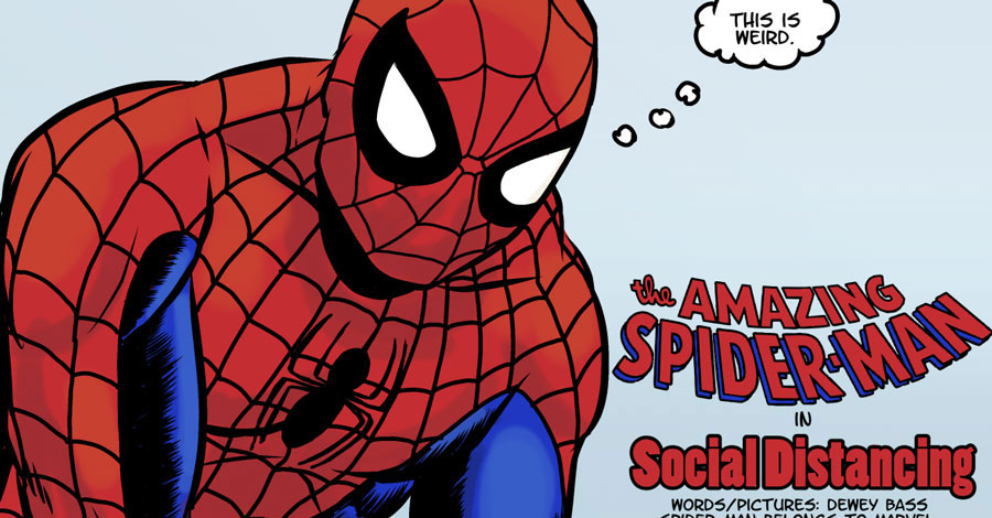 Spidey practices social distancing in this awesome fan comic