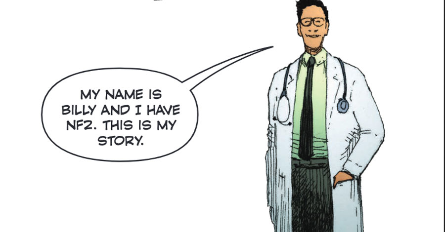 Kevin Colden draws a comic for the Children’s Tumor Foundation