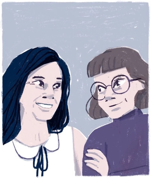 Drawing of Valerie Plante and Delphie Côté-Lacroix, by Delphie Côté-Lacroix