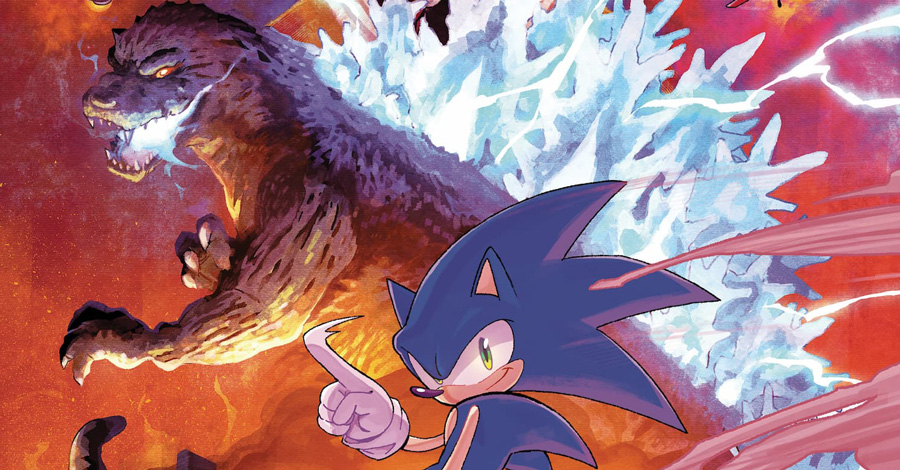 Sonic the Hedgehog + Godzilla meet  in comics this summer