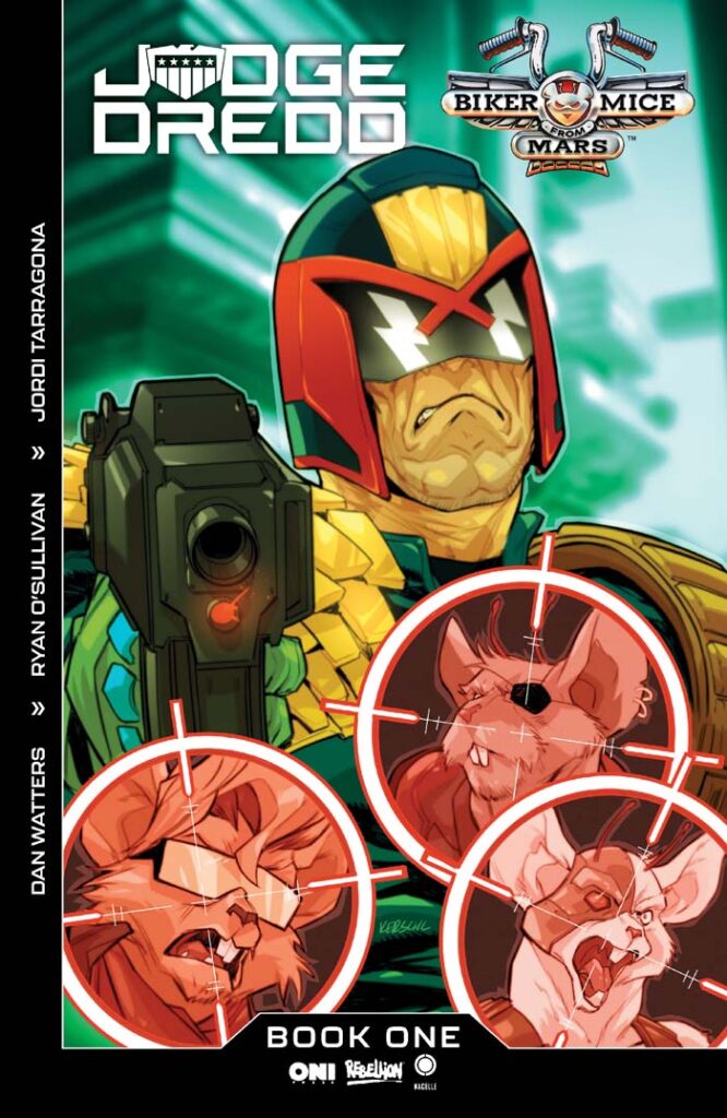 Judge Dredd / Biker Mice From Mars #1 cover by Karl Kerschl