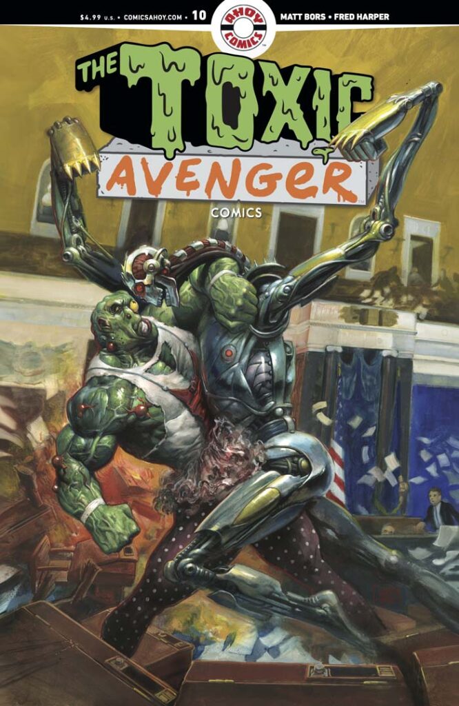 The Toxic Avenger Comics #10 cover by Fred Harper