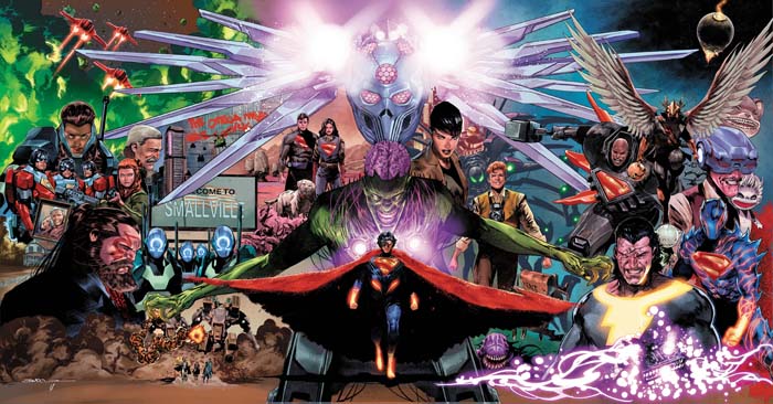 Absolute Superman #25 connecting covers by Rafa Sandoval