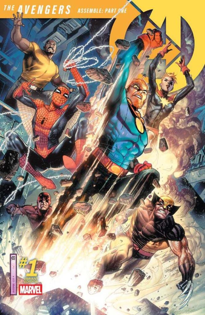 Avengers #1 variant cover by Jim Cheung